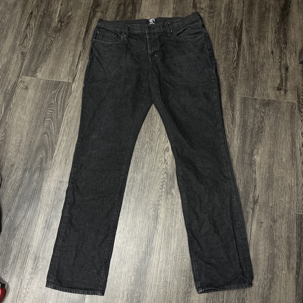 PRPS Goods & Co. Mens 36x32  Demon Fit Black Washout Denim Button Fly Jeans